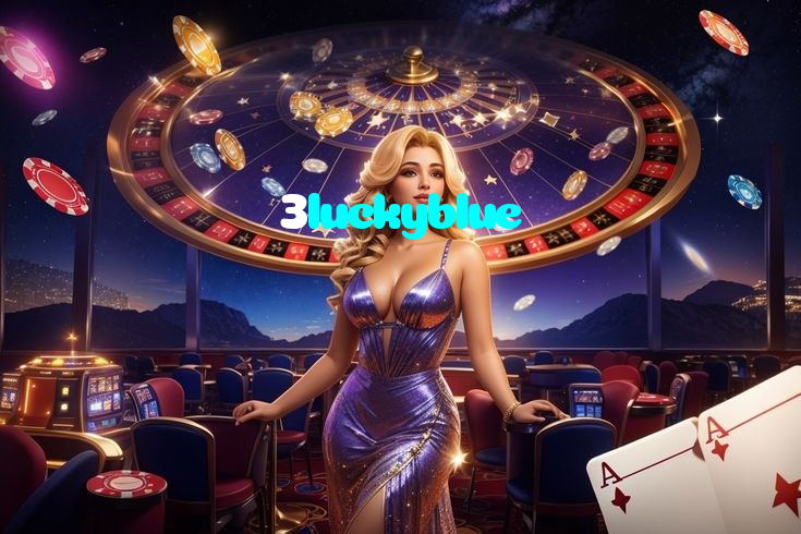 3luckyblue casino presented on mobile device in Pakistan with slots and live games
